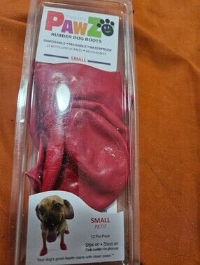 PAWZ Small Disposable Rubber Dog Boots - Red....6 Boots